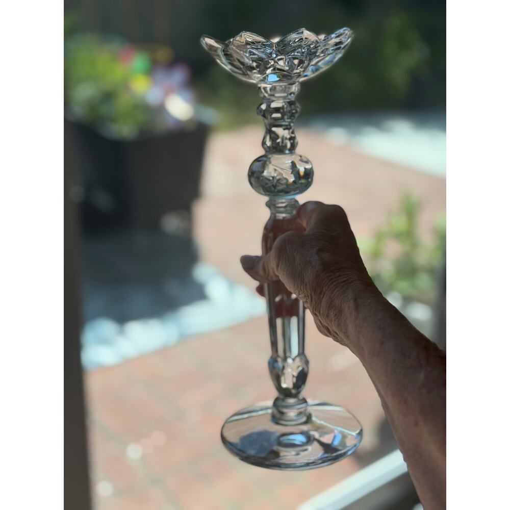 Vintage Gotham Chantilly 12 inch Lead Crystal Candlestick